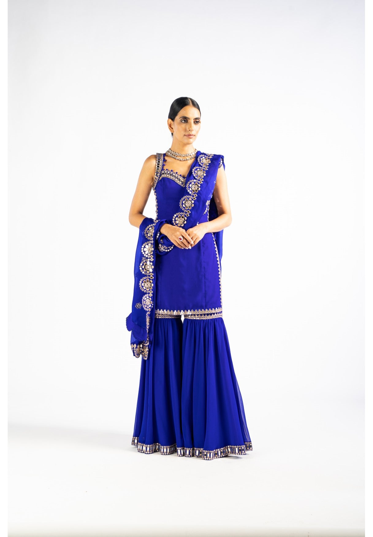 Royal Blue Georgette Sharara