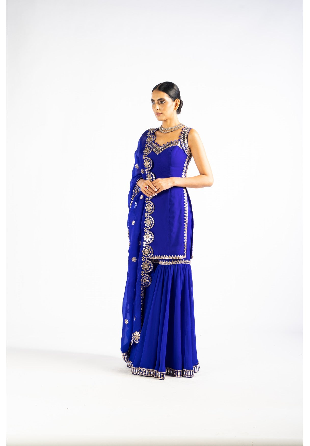 Royal Blue Georgette Sharara