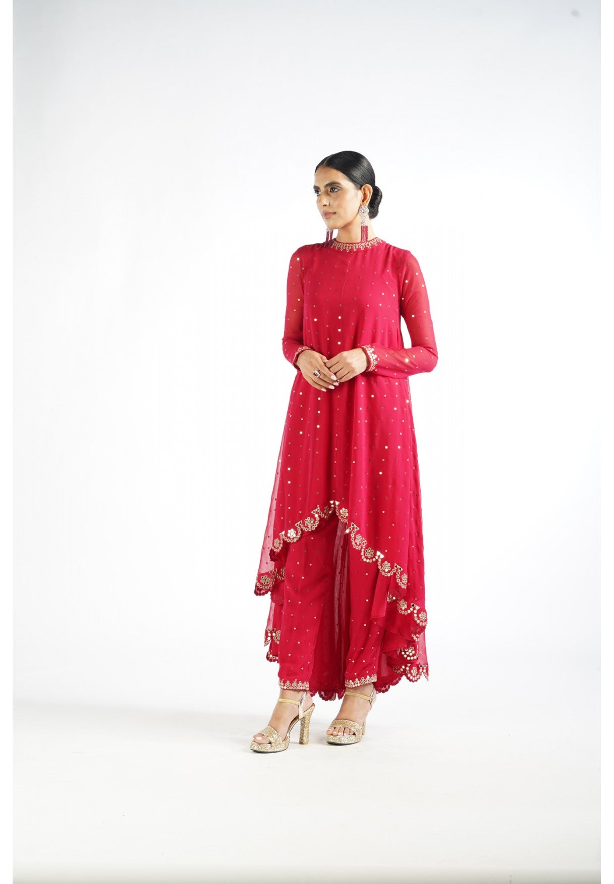 Crimson Red Pant Kurta Set