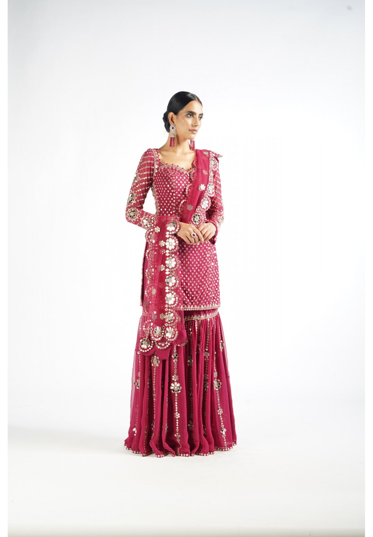 Mellow Wine Sharara Set