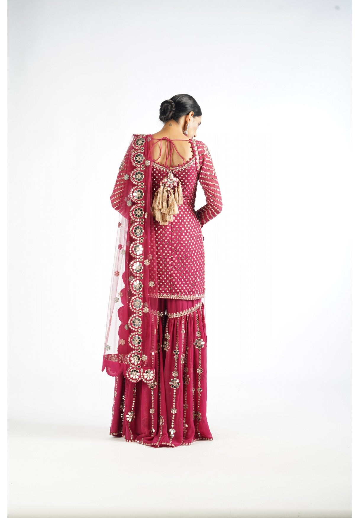 Mellow Wine Sharara Set