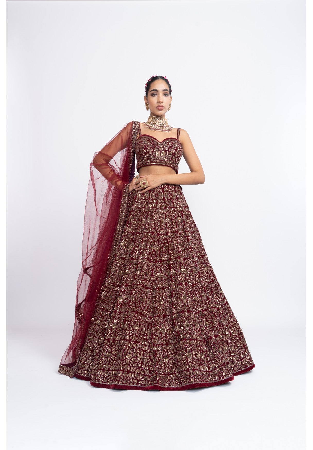 sachin and babi light blue dress Fully embroidered Palestinian dress [BEIGE]