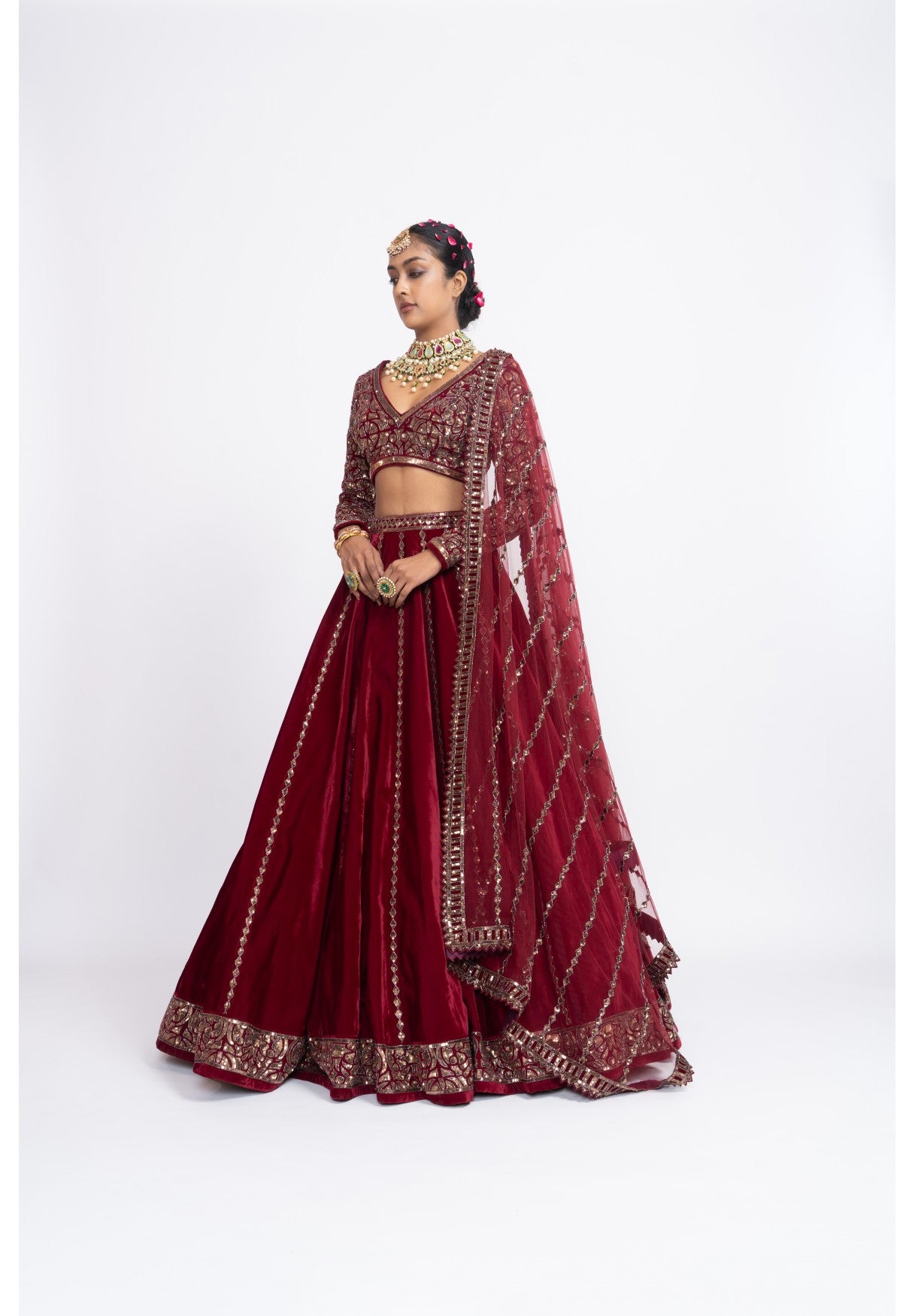 Mahroon Lehenga Set