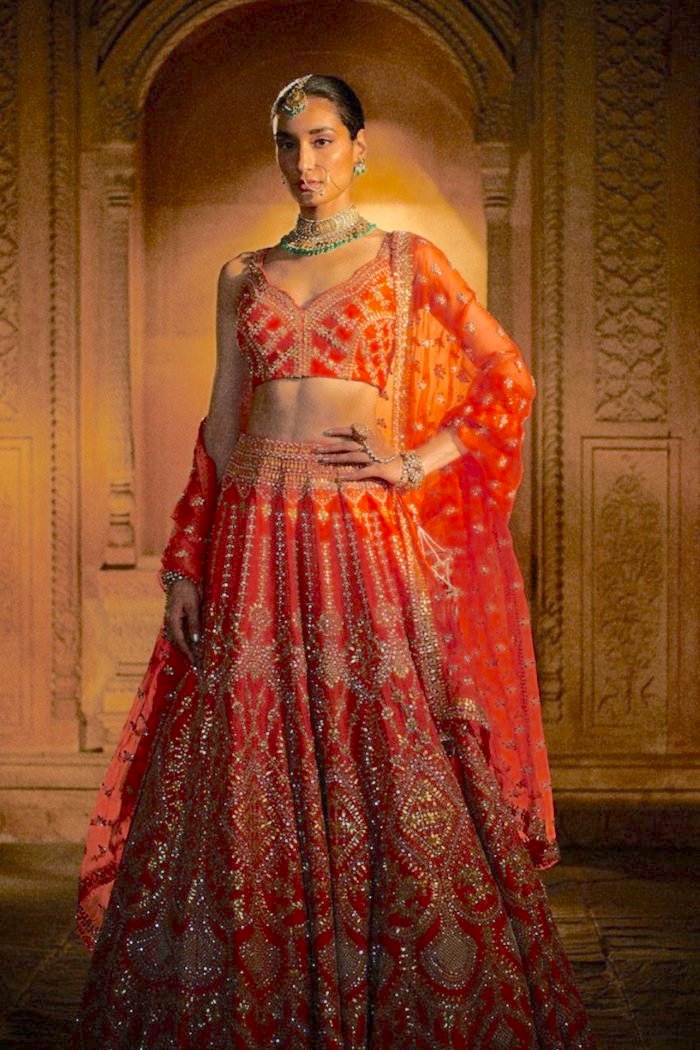 Burnt Orange Gota Patti Lehenga Set