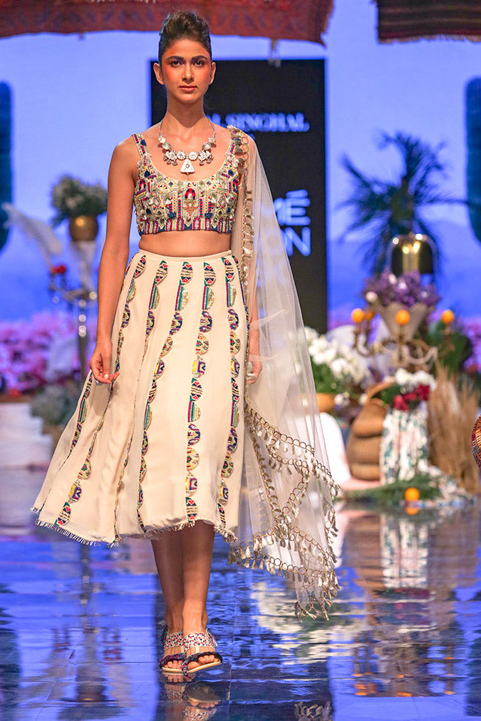 EMA STONE CROPPED LEHENGA