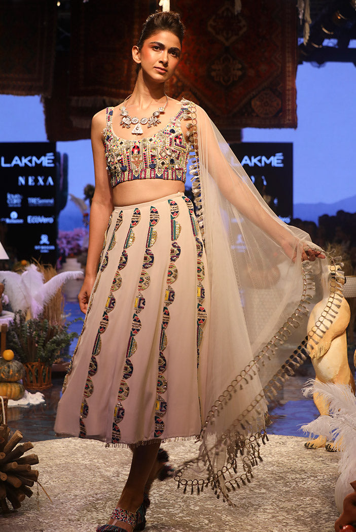EMA STONE CROPPED LEHENGA