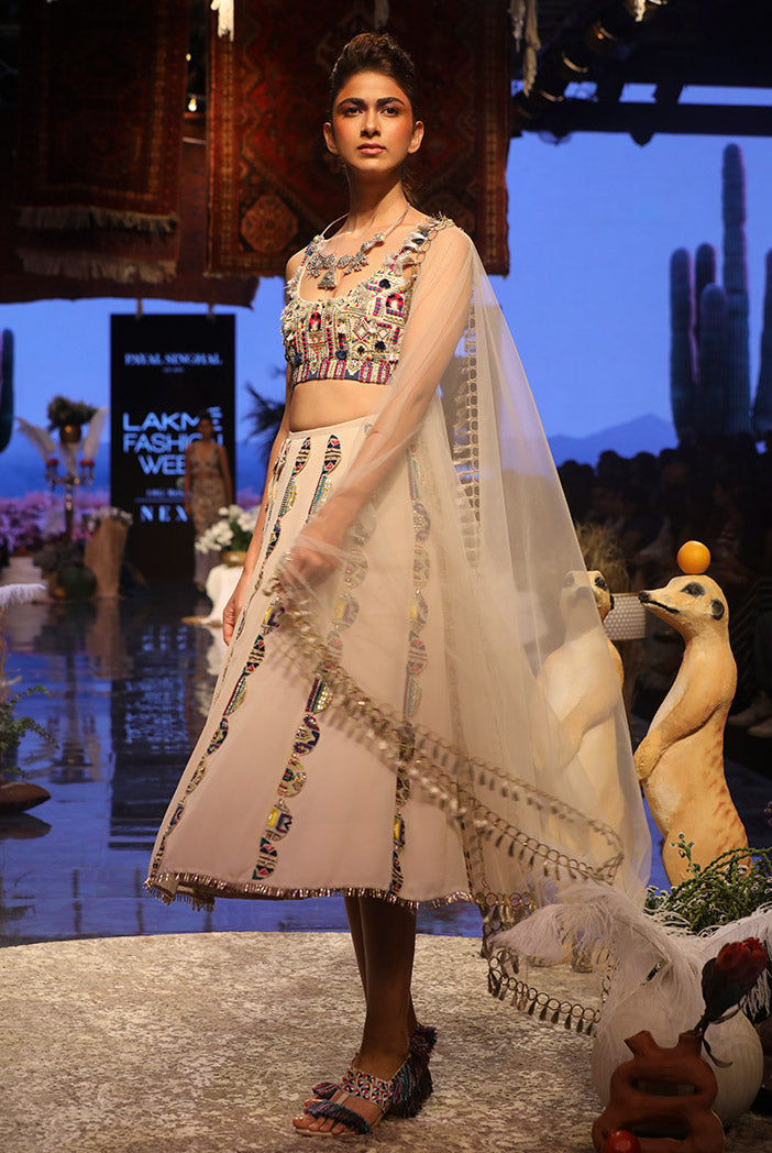 EMA STONE CROPPED LEHENGA