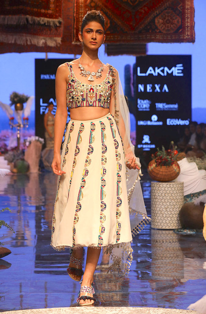 EMA STONE CROPPED LEHENGA
