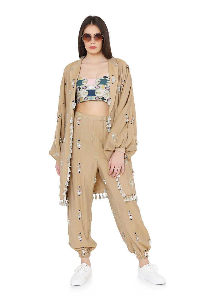 Gold Brocade Jogger Set