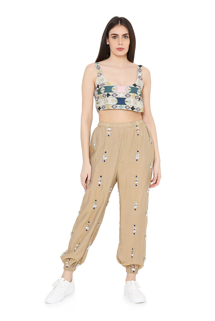 Gold Brocade Jogger Set