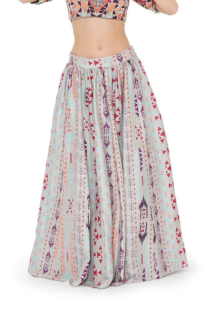 Multi-Color Ikat Lehenga Set PS-LH0027-B