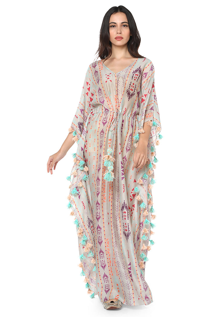 Grey Printed Kaftan