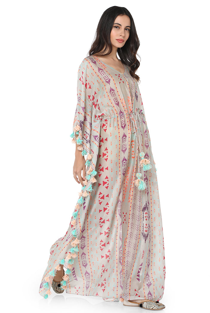 Grey Printed Kaftan