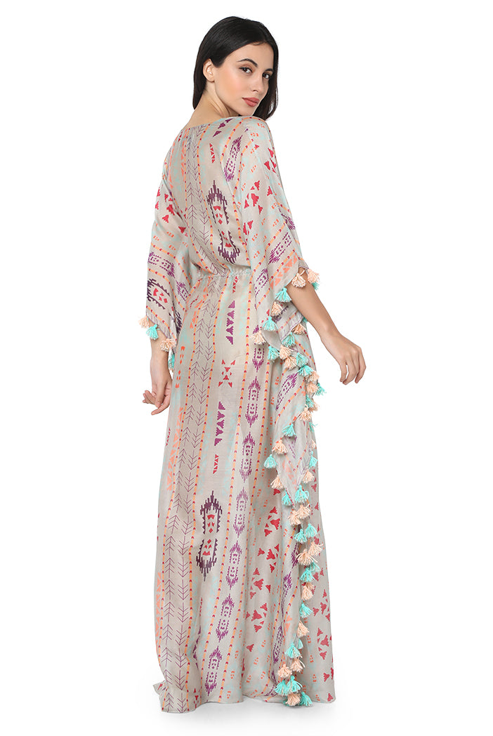 Grey Printed Kaftan