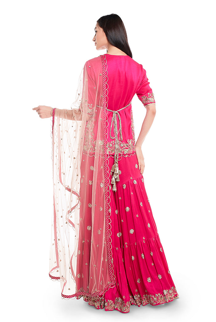 Hot Pink Sharara Set