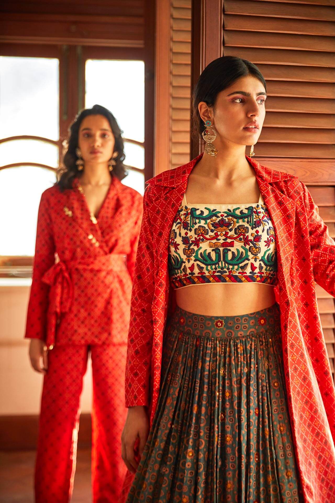 Ajrakh Lehenga Set