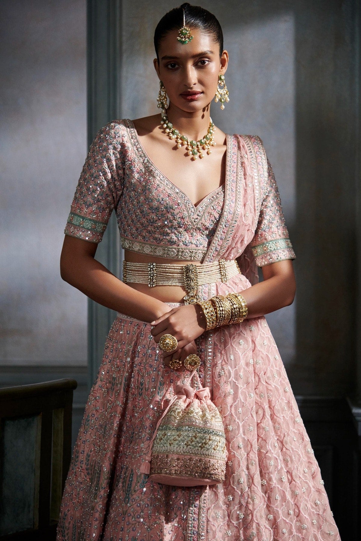 AEINDRI LEHENGA SET – BLUSH