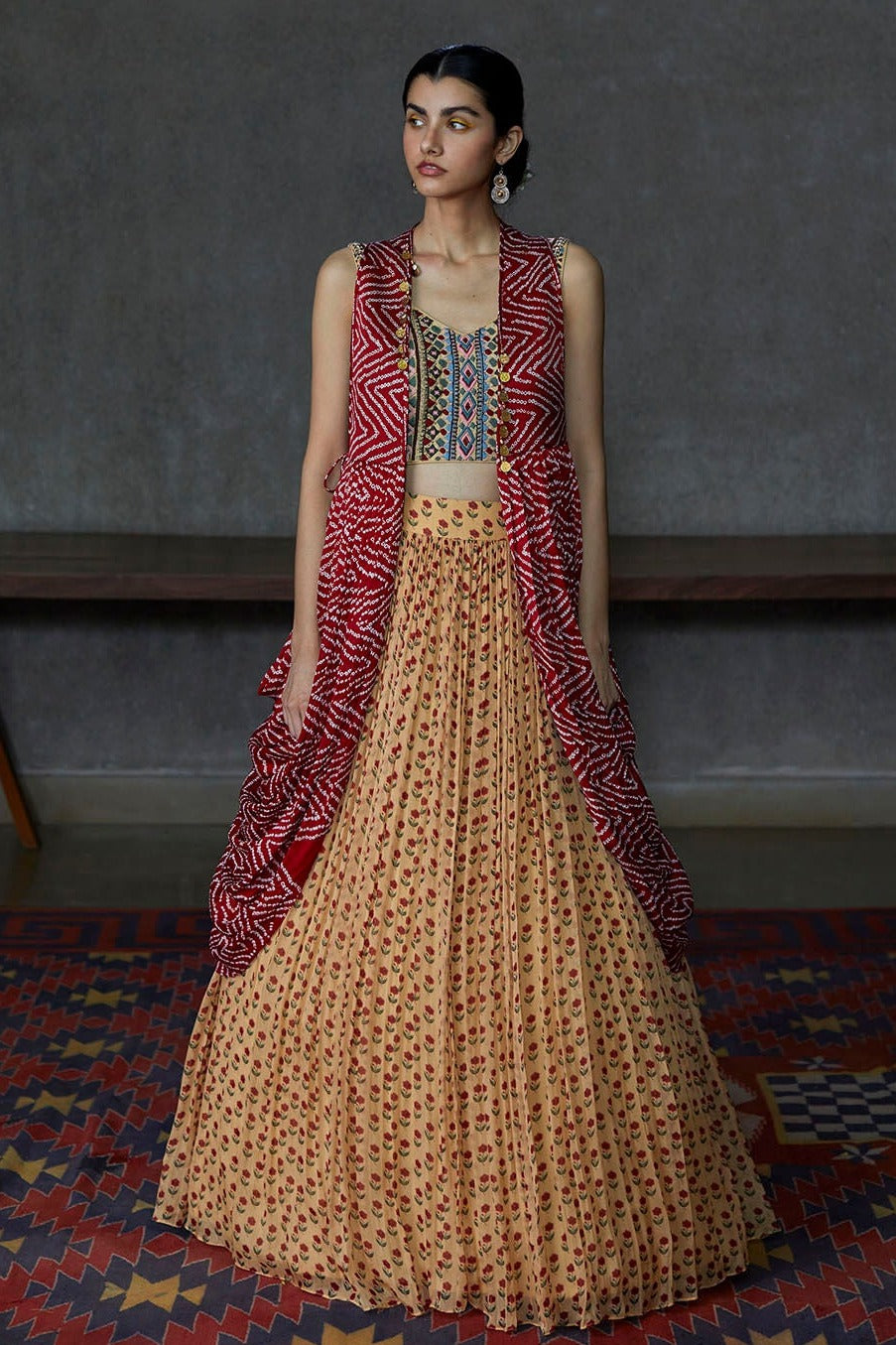 Veera Bandhani Lehenga Set