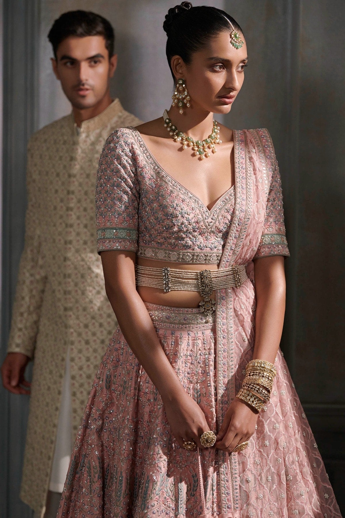 AEINDRI LEHENGA SET – BLUSH