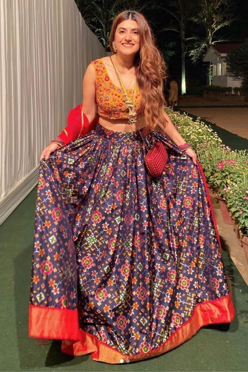 Patola Lehenga with Mustard Dupatta
