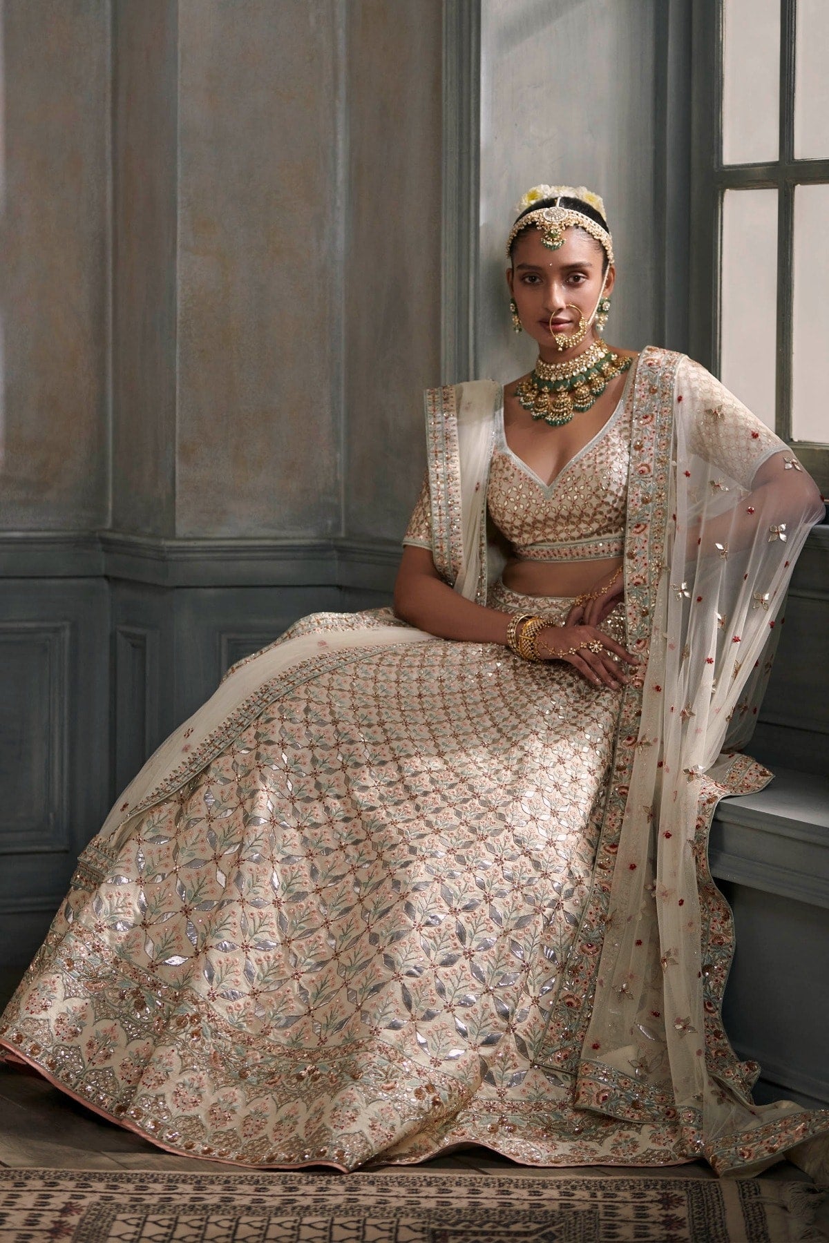 SRINITHI LEHENGA SET – IVORY