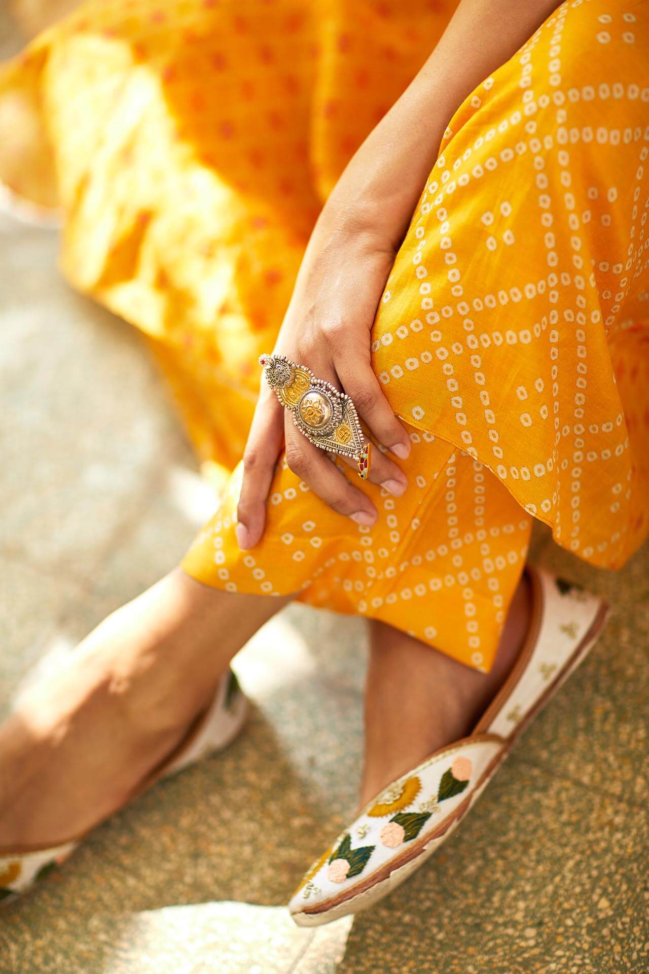 Yellow Printed Kaftan