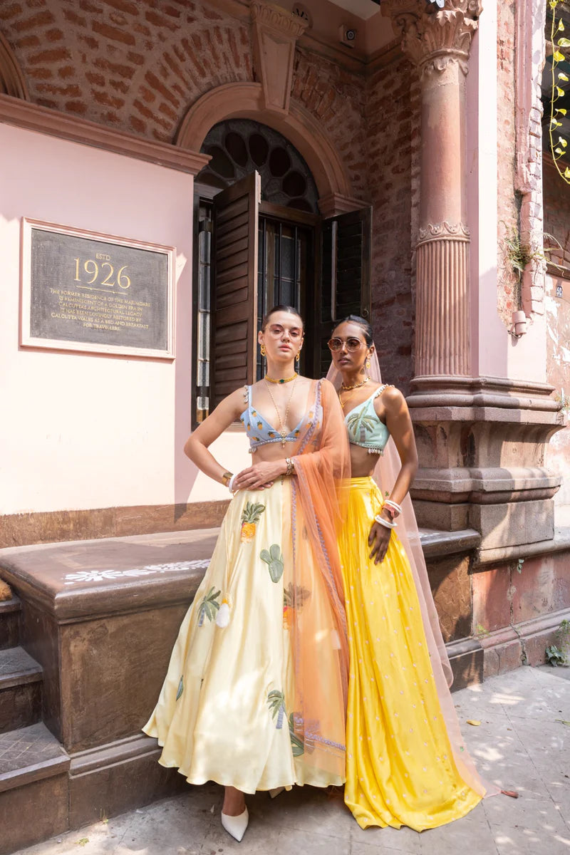 YOU AND ME ON A COCONUT ISLAND LEHENGA