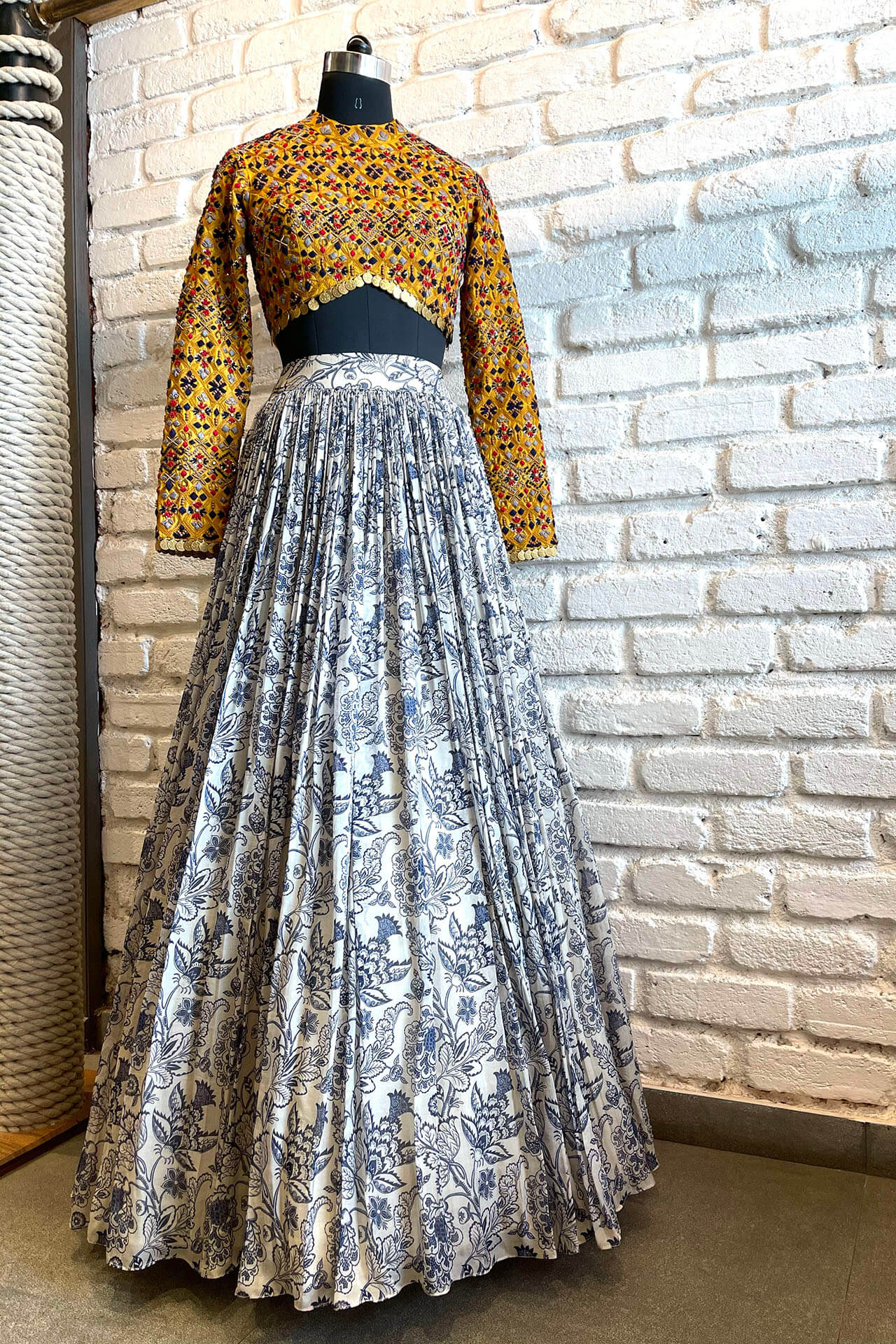 Yellow & Blue lehenga set