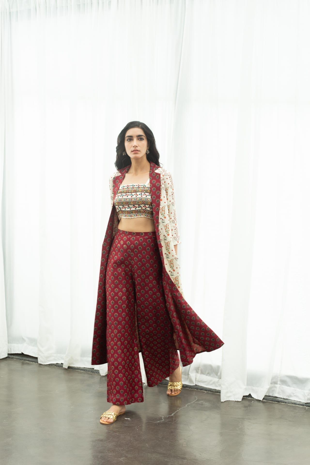 Off White Marigold Bustier – Cape & Pant Set