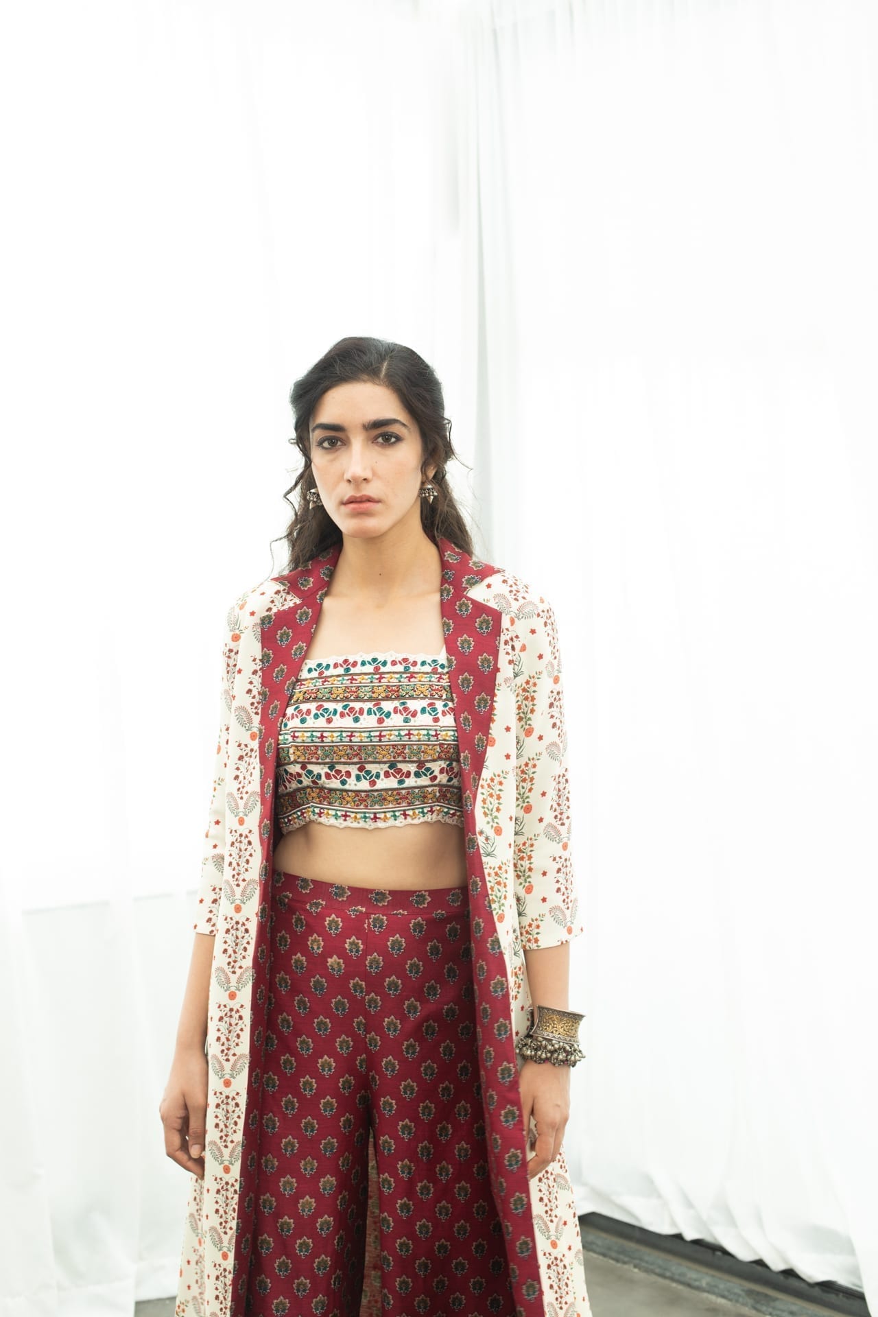 Off White Marigold Bustier – Cape & Pant Set