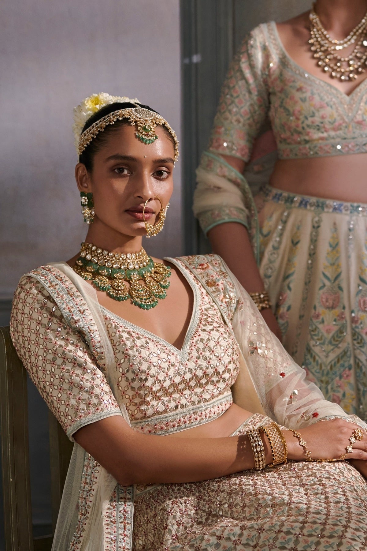 SRINITHI LEHENGA SET – IVORY