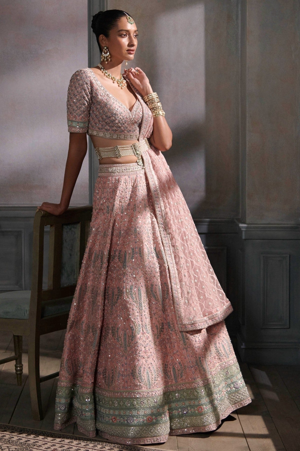 AEINDRI LEHENGA SET – BLUSH