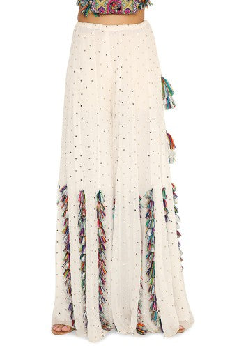 Karida Off White Georgette Embroidered Choli With Georgette Sharara