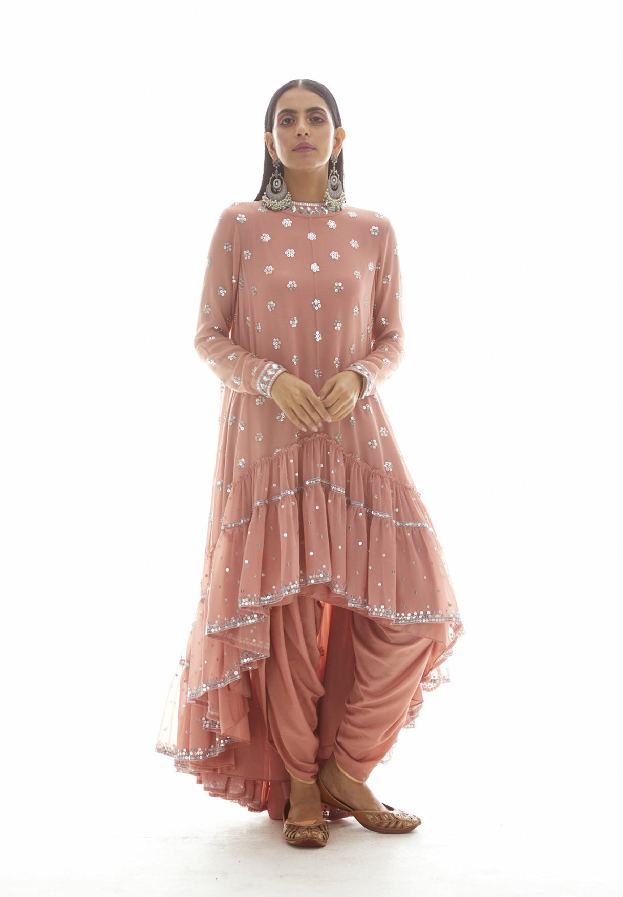 Dusty Rose High Low Kurta Set