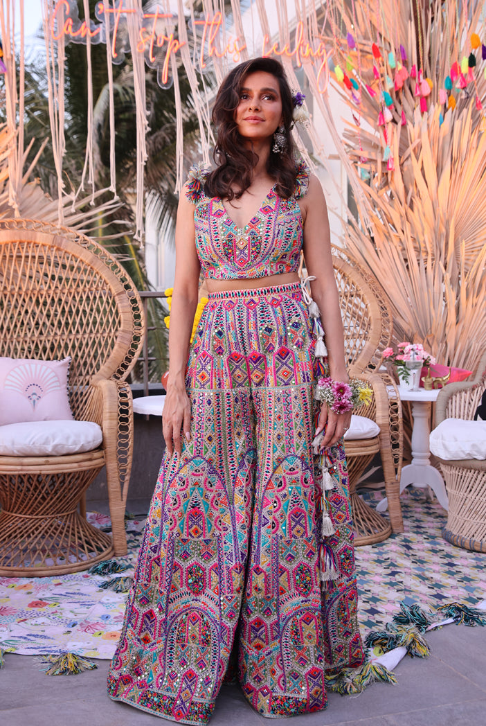 SHIBANI GEORGETTE EMBROIDERED SHARARA SET