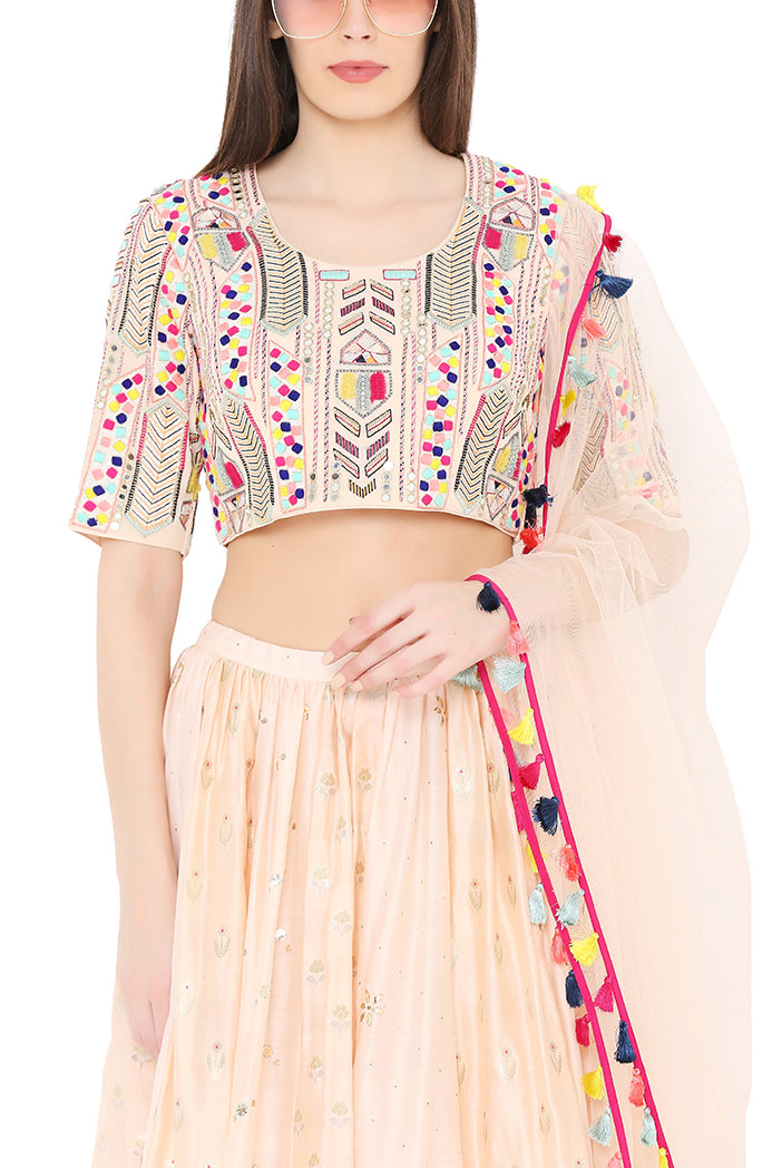 PEACH LEHENGA SET PS-LH0020-D