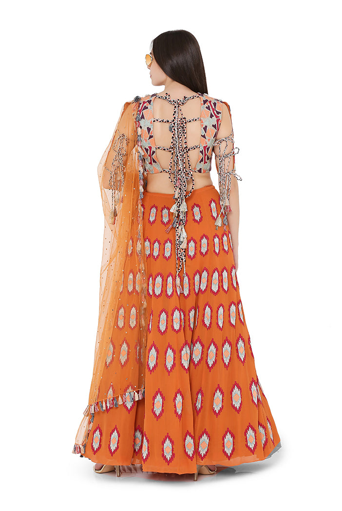 Rust Orange Lehenga