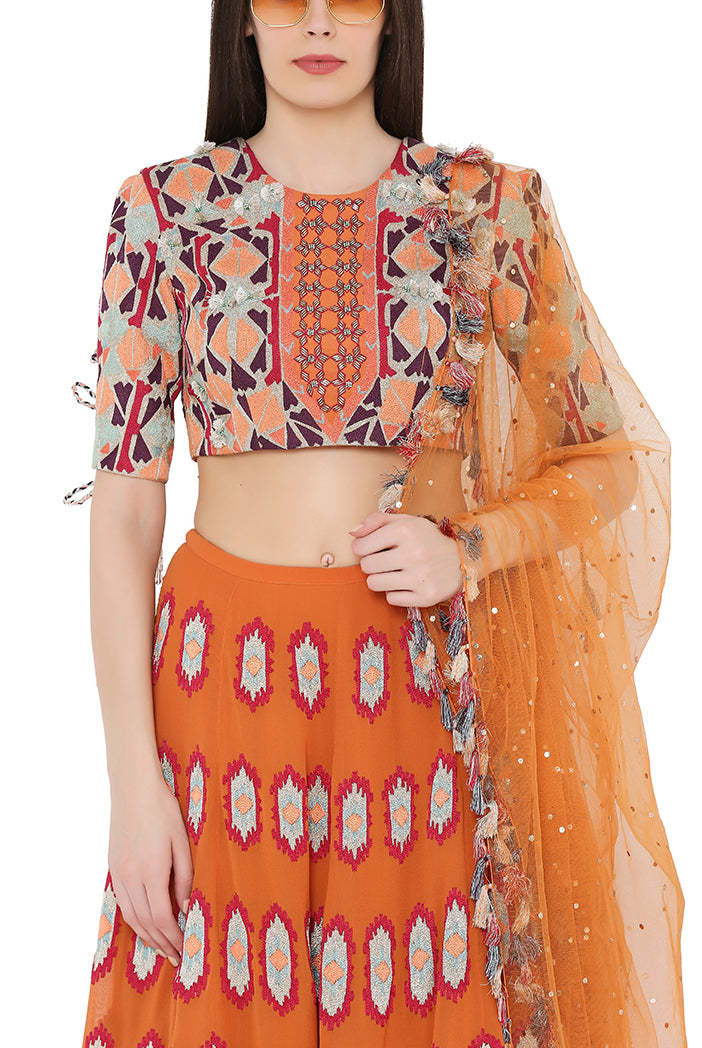 Rust Orange Lehenga