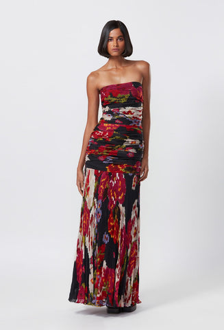 Floral Print Sleeveless Jumpsuit With Attached Belt