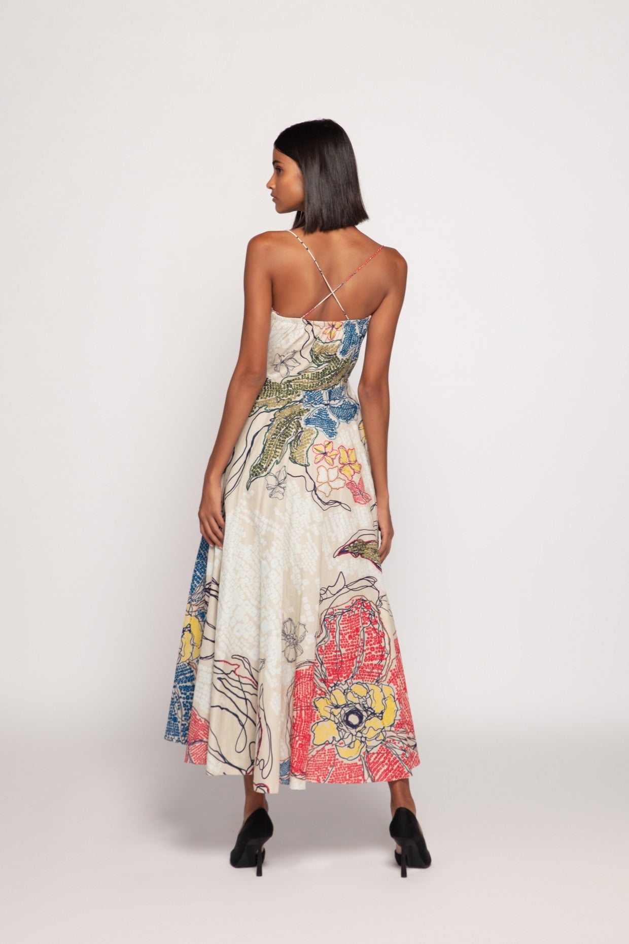 Periwinkle Bandhani Print Summer Frock Dress With Noodle Straps