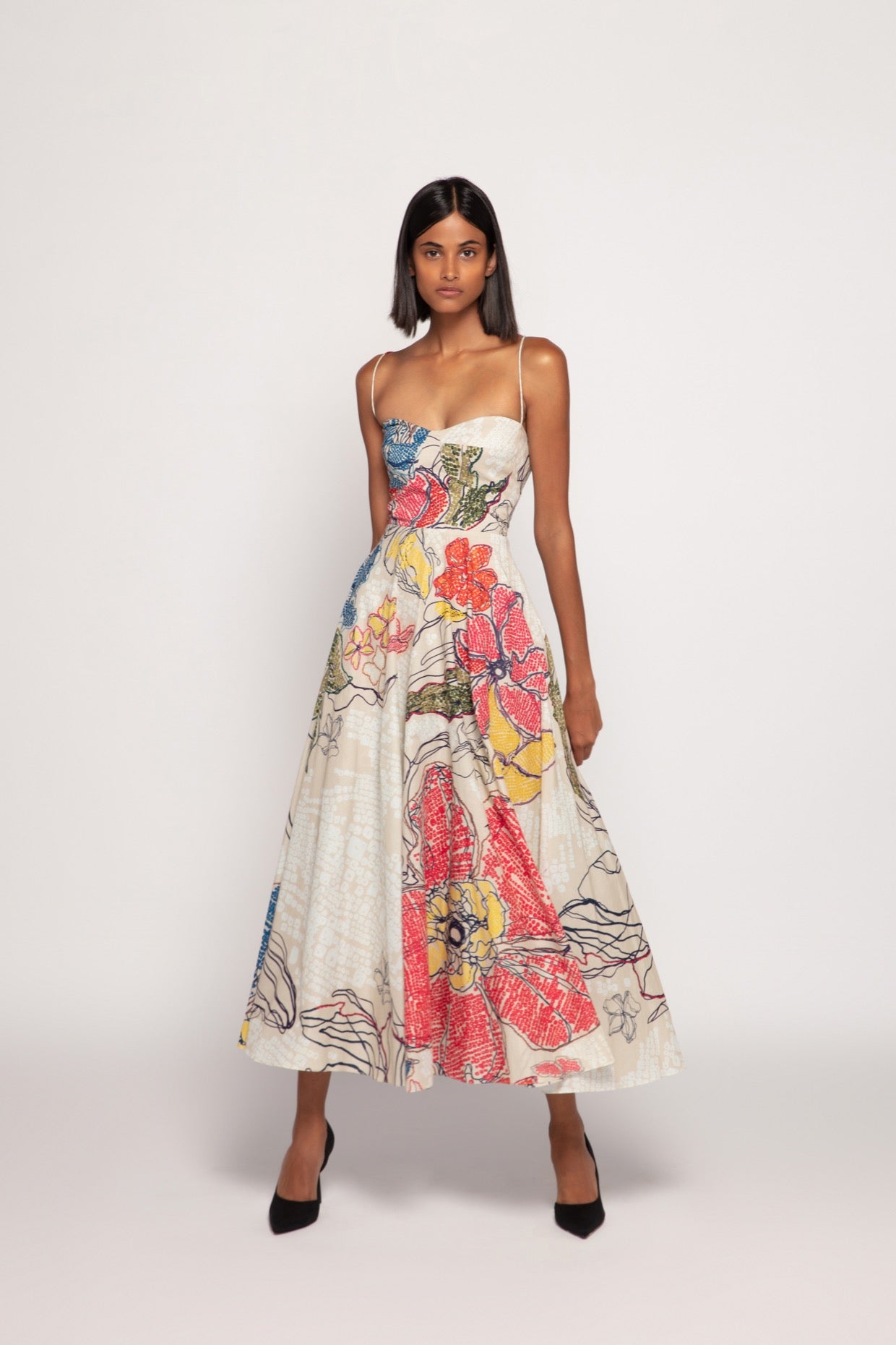 Periwinkle Bandhani Print Summer Frock Dress With Noodle Straps