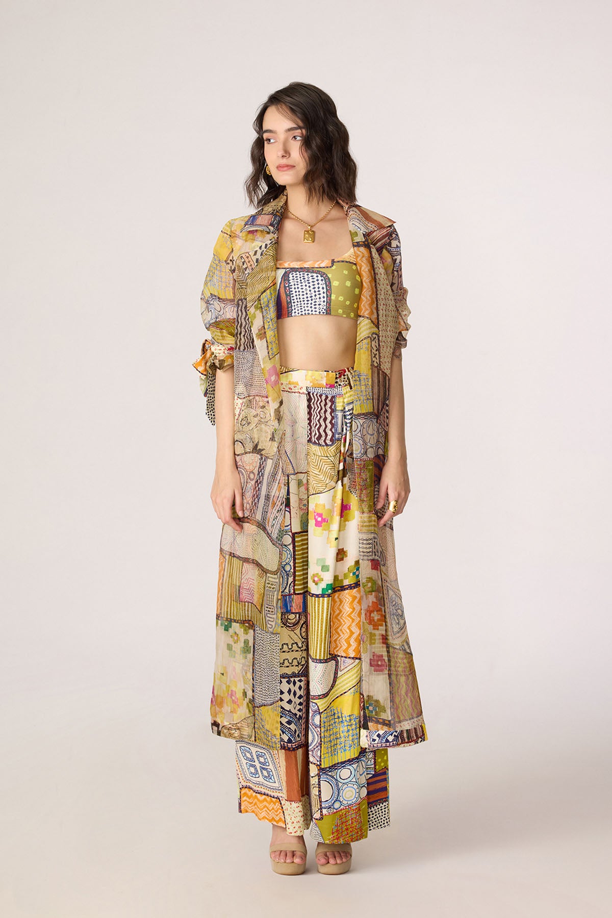 Belen Trench and Juniper Bustier and Jeja Trousers