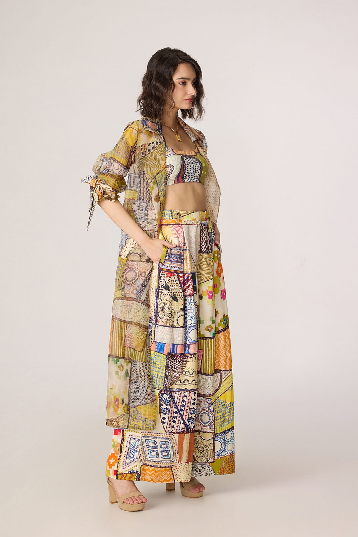 Belen Trench and Juniper Bustier and Jeja Trousers