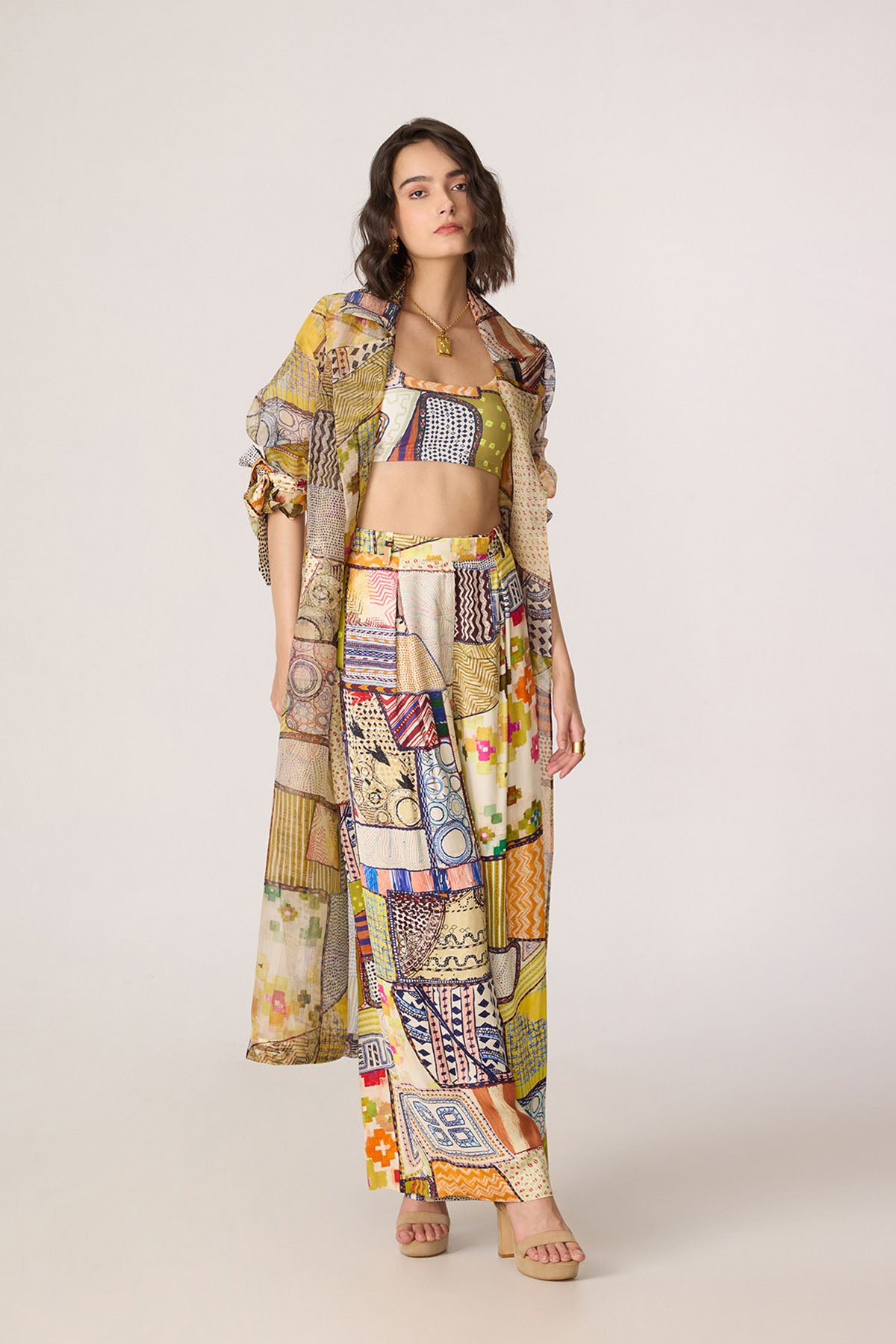 Belen Trench and Juniper Bustier and Jeja Trousers
