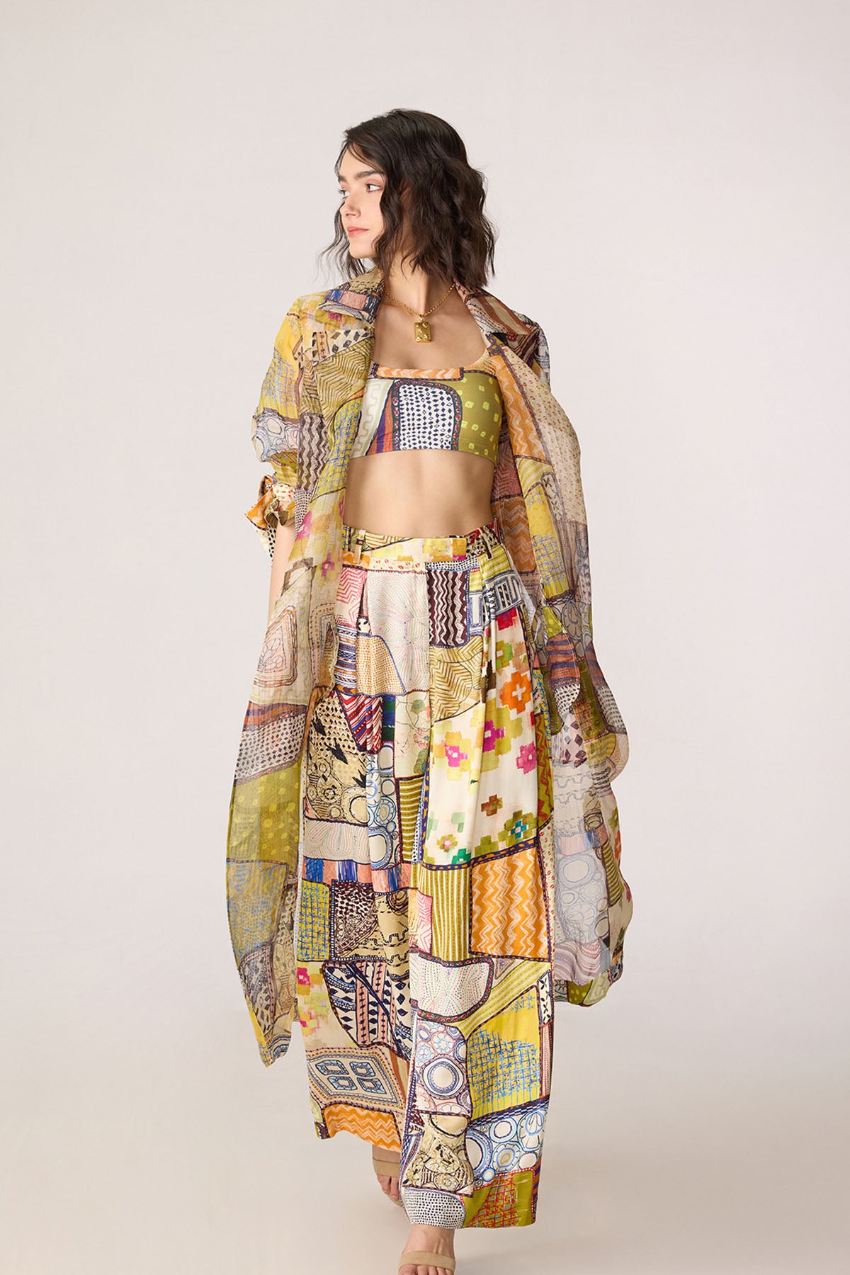 Belen Trench and Juniper Bustier and Jeja Trousers