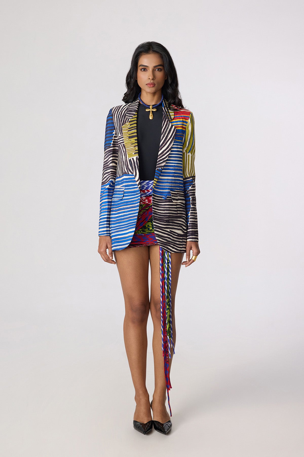 Rebekkah Blazer and Juana Bodysuit and Oakley Skirt