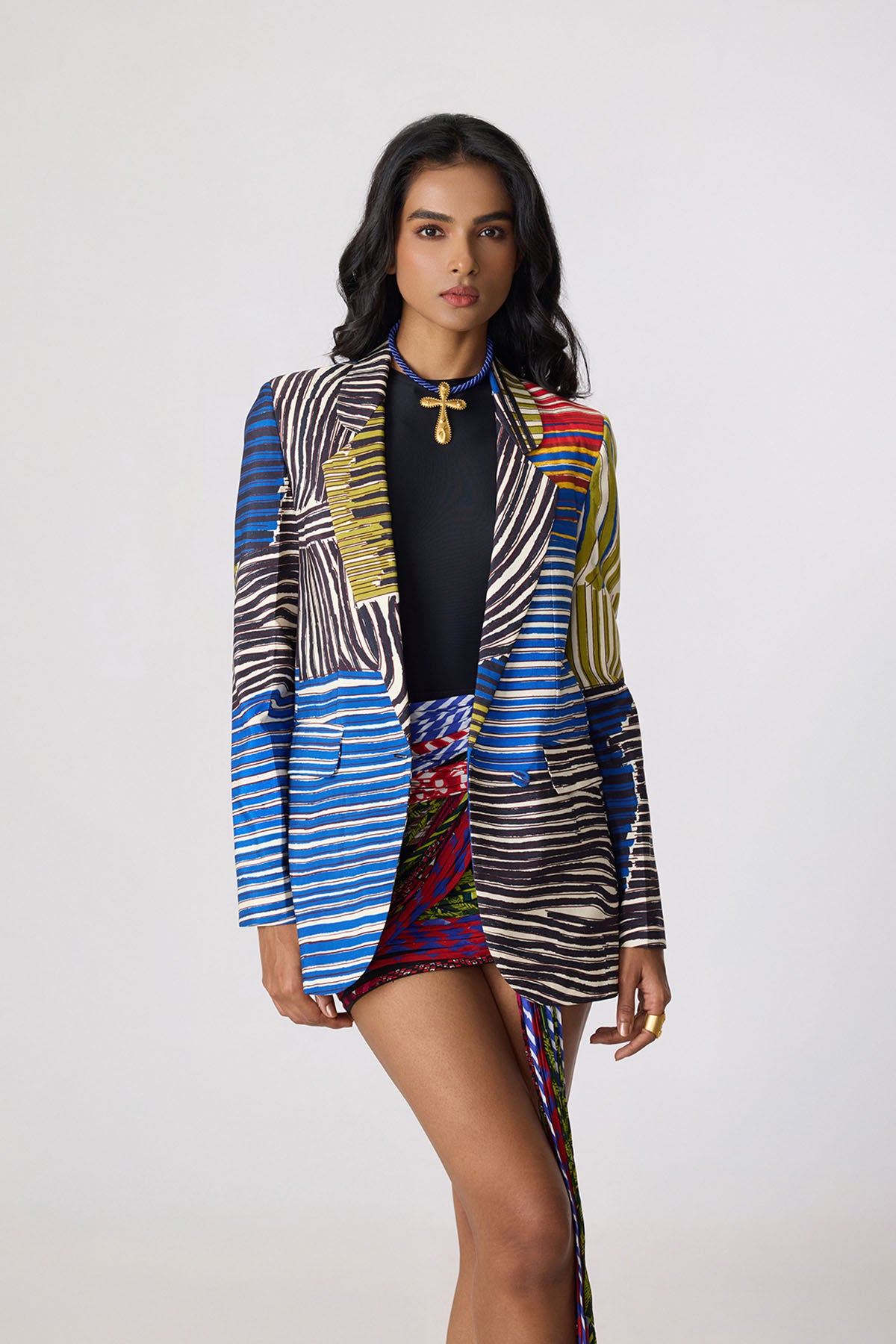 Rebekkah Blazer and Juana Bodysuit and Oakley Skirt