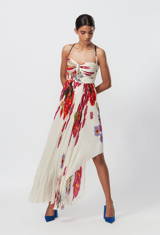 SK Abstract Print Sari Dress SS21005/2