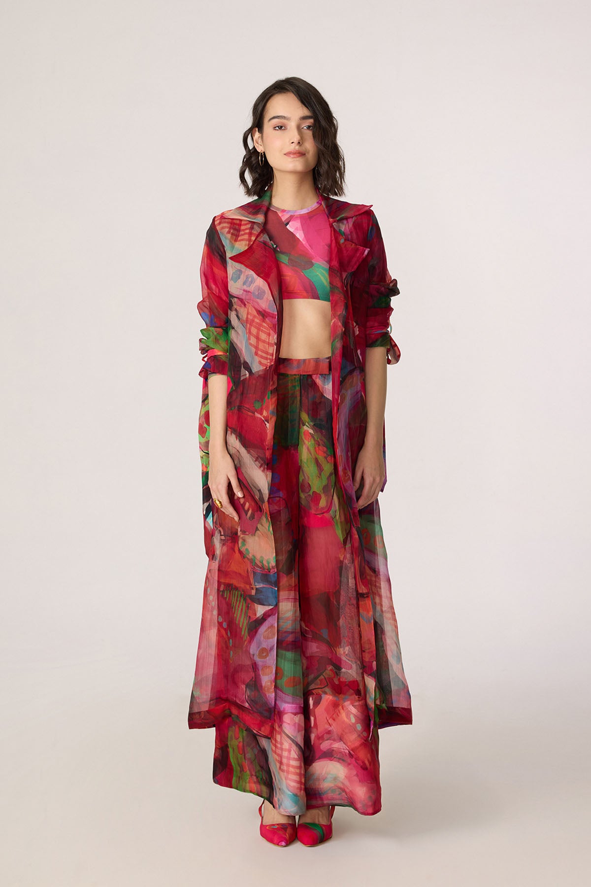 Belen Trench  and Zavi Blouse and Vellora Trousers