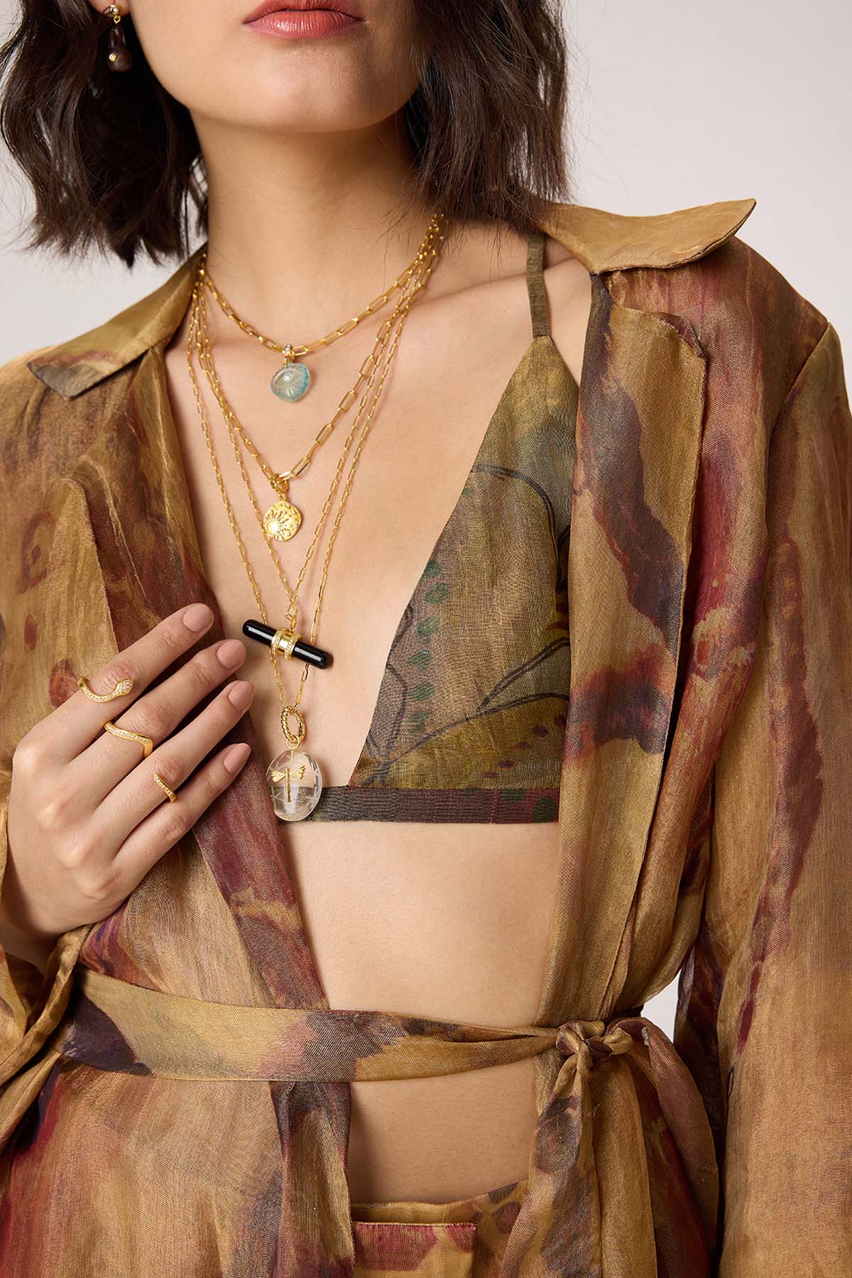 Belen Trench and Arleth Bralette   and Vellora Trousers